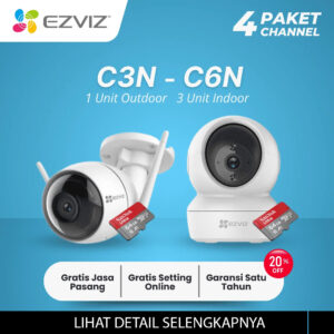 Paket CCTV EZVIZ 4 Channel Ezviz C6N-Ezviz C3N