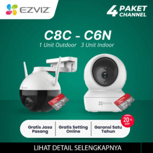 Paket CCTV EZVIZ 4 Channel Ezviz C8C-Ezviz C6N