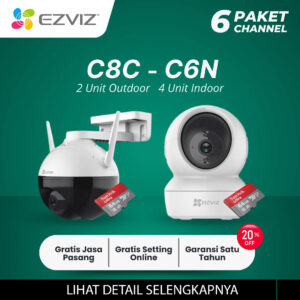 Paket CCTV EZVIZ 6 Channel Ezviz C8C-Ezviz C6N